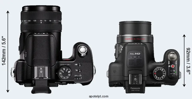 Compare V-LUX 1 versus FZ150 top