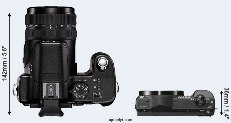 Compare V-LUX 1 versus A5100 top