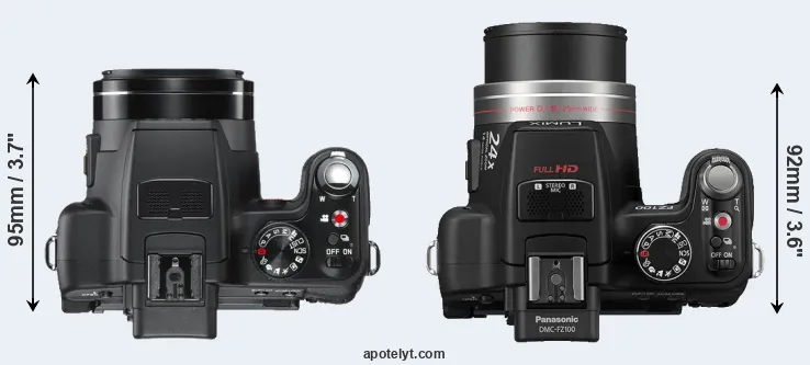 Compare V-LUX 2 versus FZ100 top