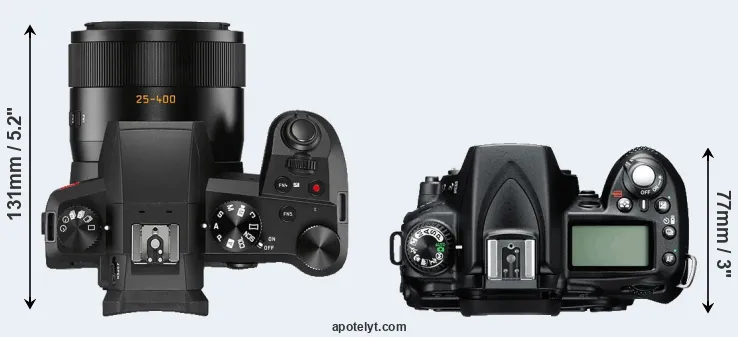 Compare V-LUX 5 versus D90 top