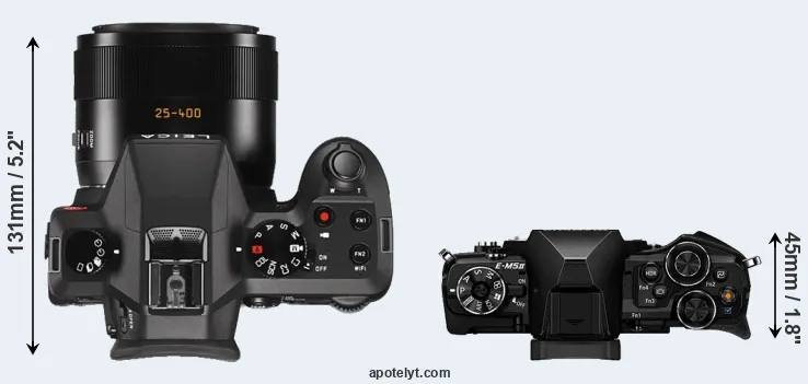 Compare V-LUX Typ 114 versus E-M5 II top