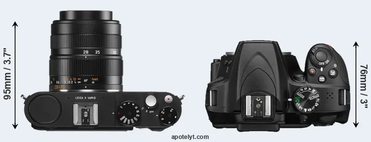 Compare X Vario versus D3400 top