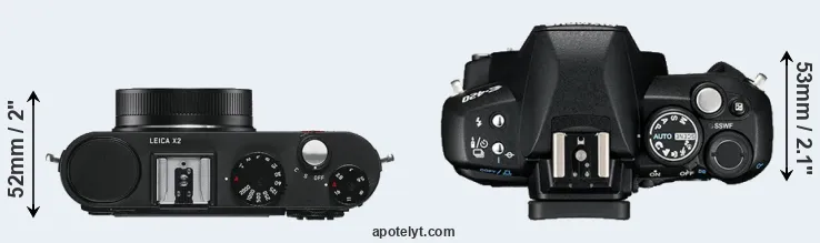 Compare X2 versus E-420 top