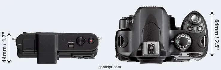 Compare V1 versus D40X top