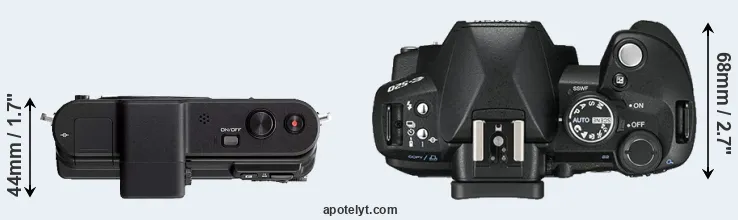 Compare V1 versus E-520 top
