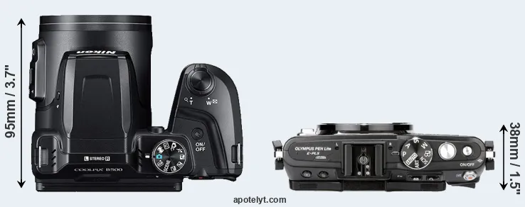 Compare B500 versus E-PL5 top