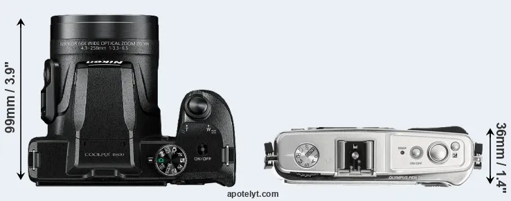 Compare B600 versus E-P1 top