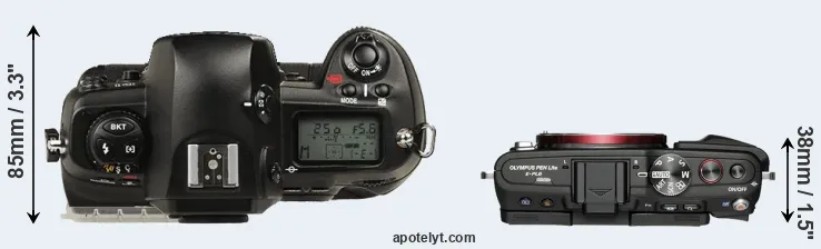 Compare D1 versus E-PL6 top