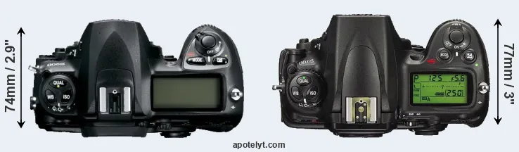 Compare D200 versus D700 top