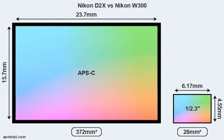 Nikon D2X and Nikon W300 sensor measures