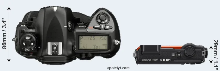 Compare D2X versus W300 top