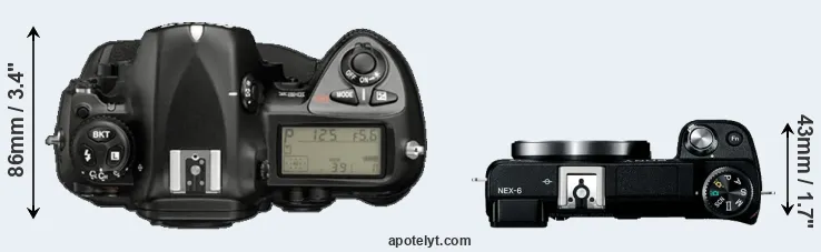 Compare D2X versus NEX-6 top