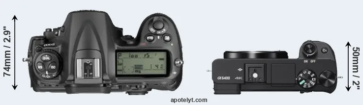 Compare D300 versus A6400 top