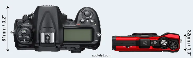 Compare D300S versus TG-6 top