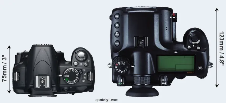 Compare D3100 versus 645Z top