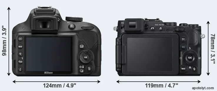 Comparison D3300 or P7800 rear