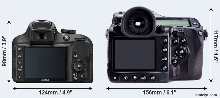 Comparison D3300 or 645D rear