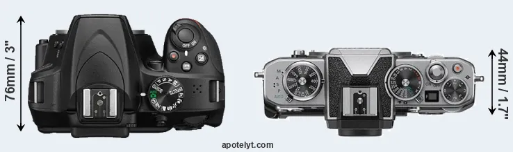 Compare D3400 versus Z fc top
