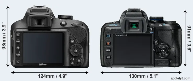 Comparison D3400 or E-420 rear
