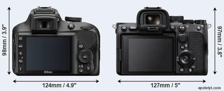 Comparison D3400 or A7S III rear