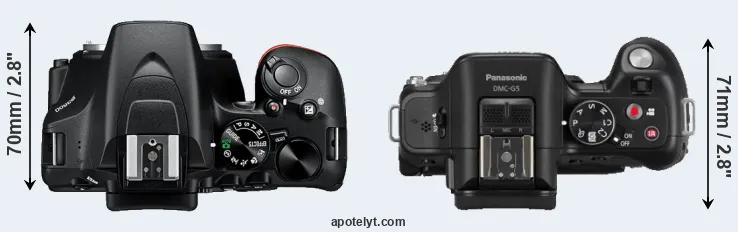 Compare D3500 versus G5 top