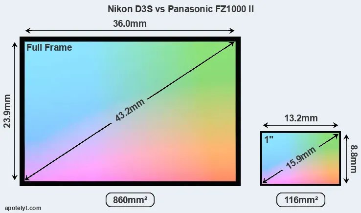 Nikon D3S and Panasonic FZ1000 II sensor measures