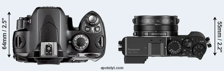 Compare D40X versus LX100 top