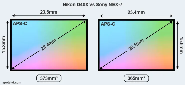 Nikon D40X and Sony NEX-7 sensor measures