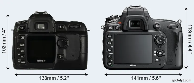 Comparison D50 or D600 rear