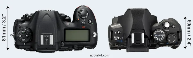 Compare D500 versus E-620 top