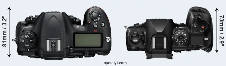 Compare D500 versus OM-1 II top