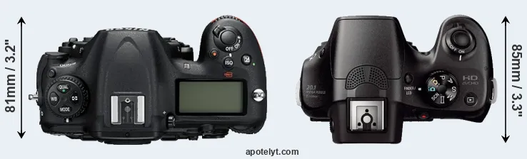 Compare D500 versus A3000 top