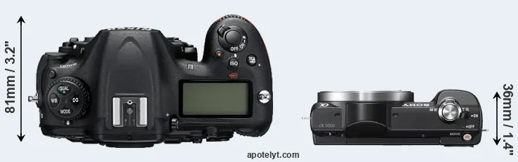 Compare D500 versus A5000 top