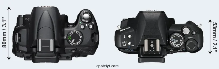 Compare D5000 versus E-450 top