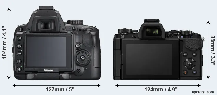 Comparison D5000 or E-M5 II rear