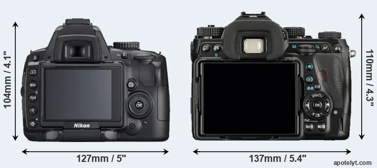 Comparison D5000 or K-1 rear