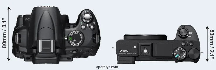Compare D5000 versus A6500 top