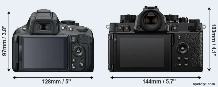 Comparison D5100 or Zf rear