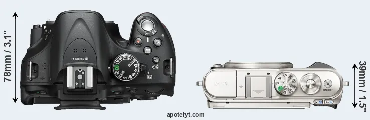 Compare D5200 versus E-PL9 top