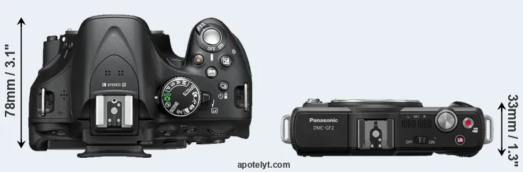 Compare D5200 versus GF2 top