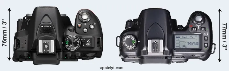 Compare D5300 versus D80 top