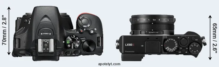 Compare D5500 versus LX100 II top