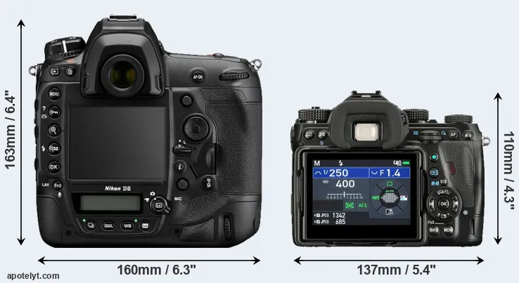 Comparison D6 or K-1 II rear