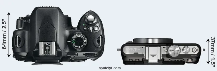 Compare D60 versus E-PL3 top