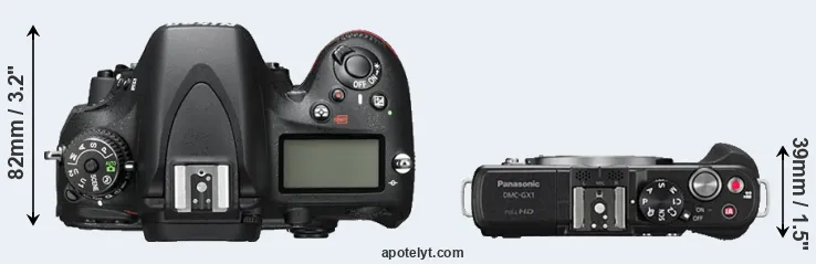 Compare D600 versus GX1 top