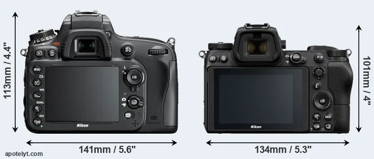 Comparison D610 or Z7 rear
