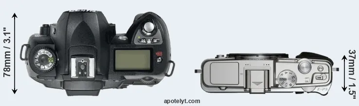 Compare D70 versus E-P5 top