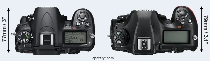 Compare D7000 versus D850 top