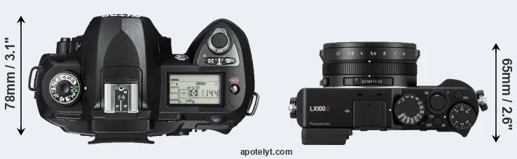 Compare D70s versus LX100 II top