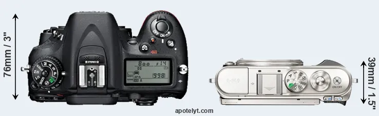 Compare D7100 versus E-PL9 top